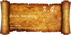 Koch Gergely névjegykártya